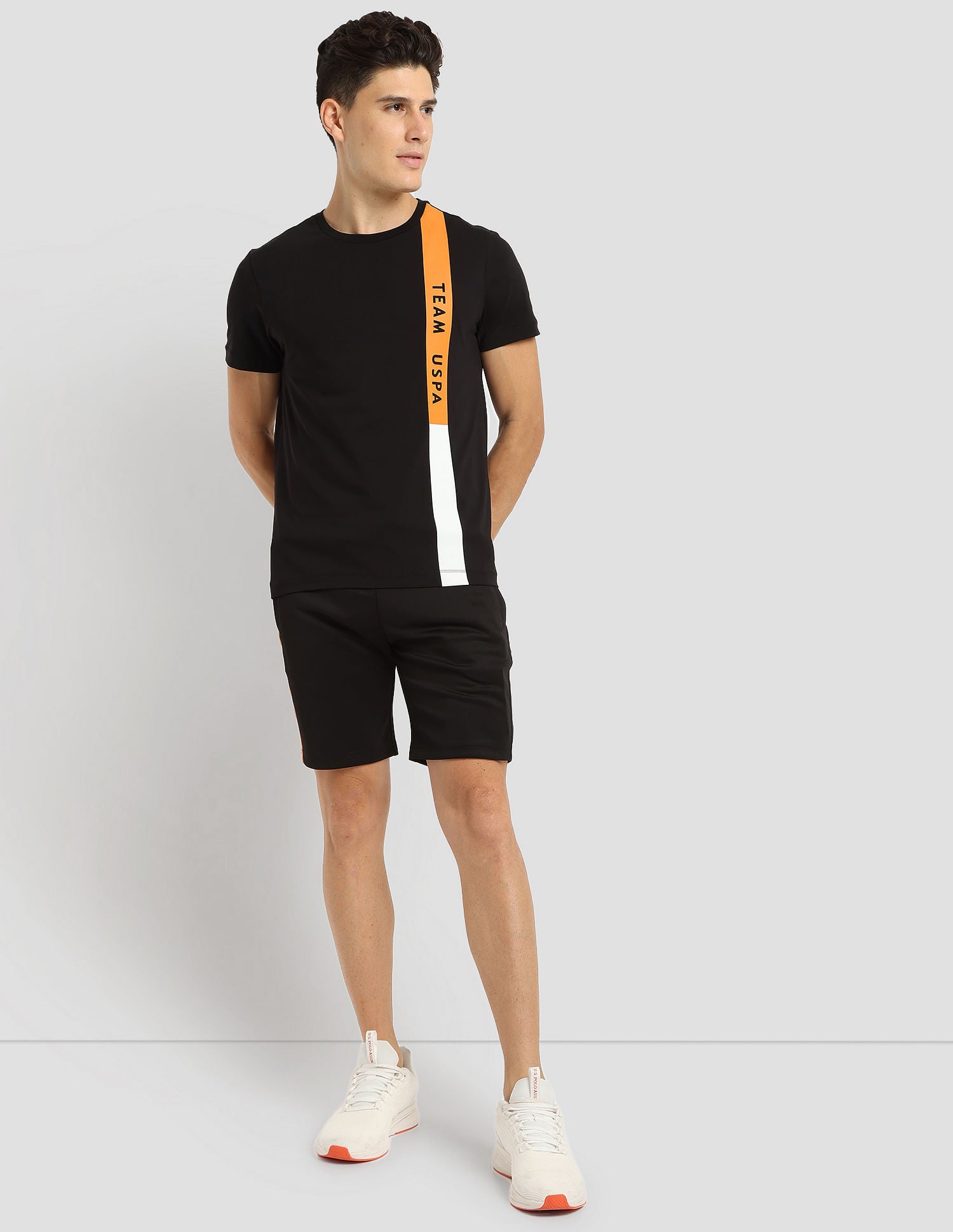 Brand Stripe Training T-Shirt Black - U.S. Polo Assn. India | Large