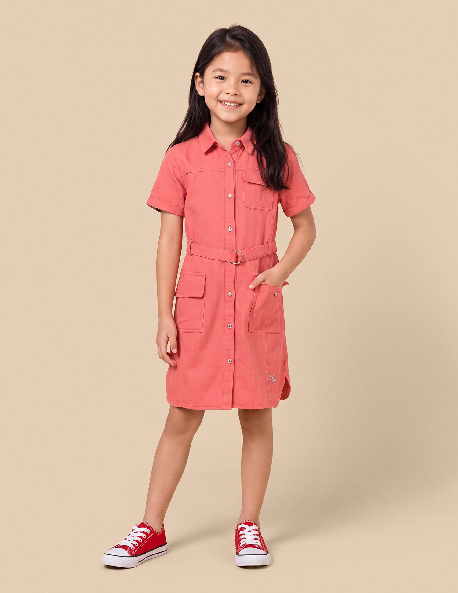 Solid Relaxed Fit Shirt Dress Slate Rose - U.S. Polo Assn. India | Large