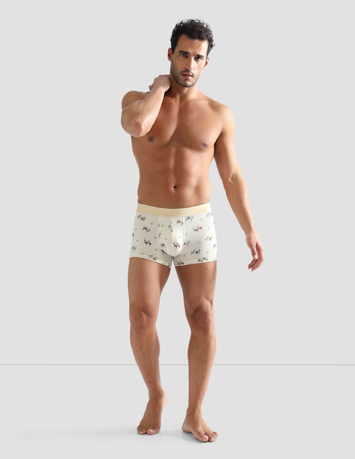 Anti Microbial Printed PT005 Trunks - Pack of 1 Beige - U.S. POLO ASSN. | Large