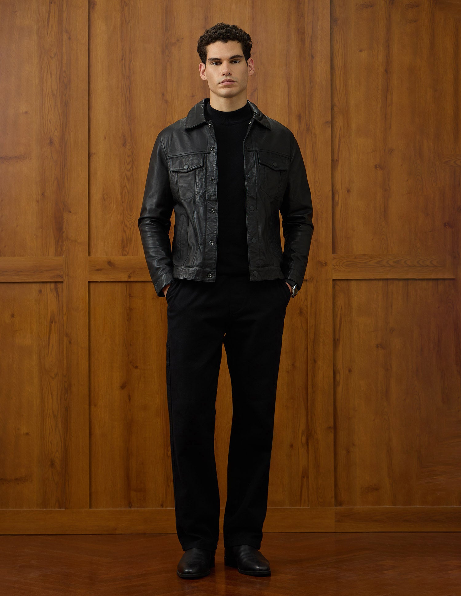 Equestrian Aisle Theater Leather Jacket Black - U.S. POLO ASSN. | Large