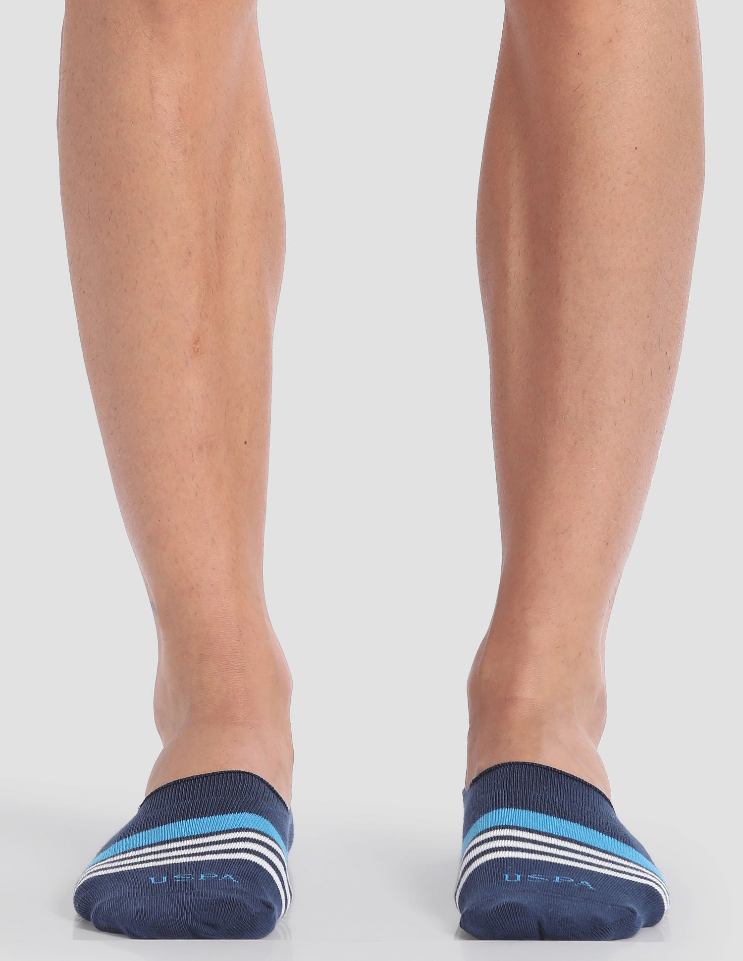 Silicone Grip No Show I646 Socks - Pack Of 3 Navy, Black and Grey - U.S. POLO ASSN. | Large