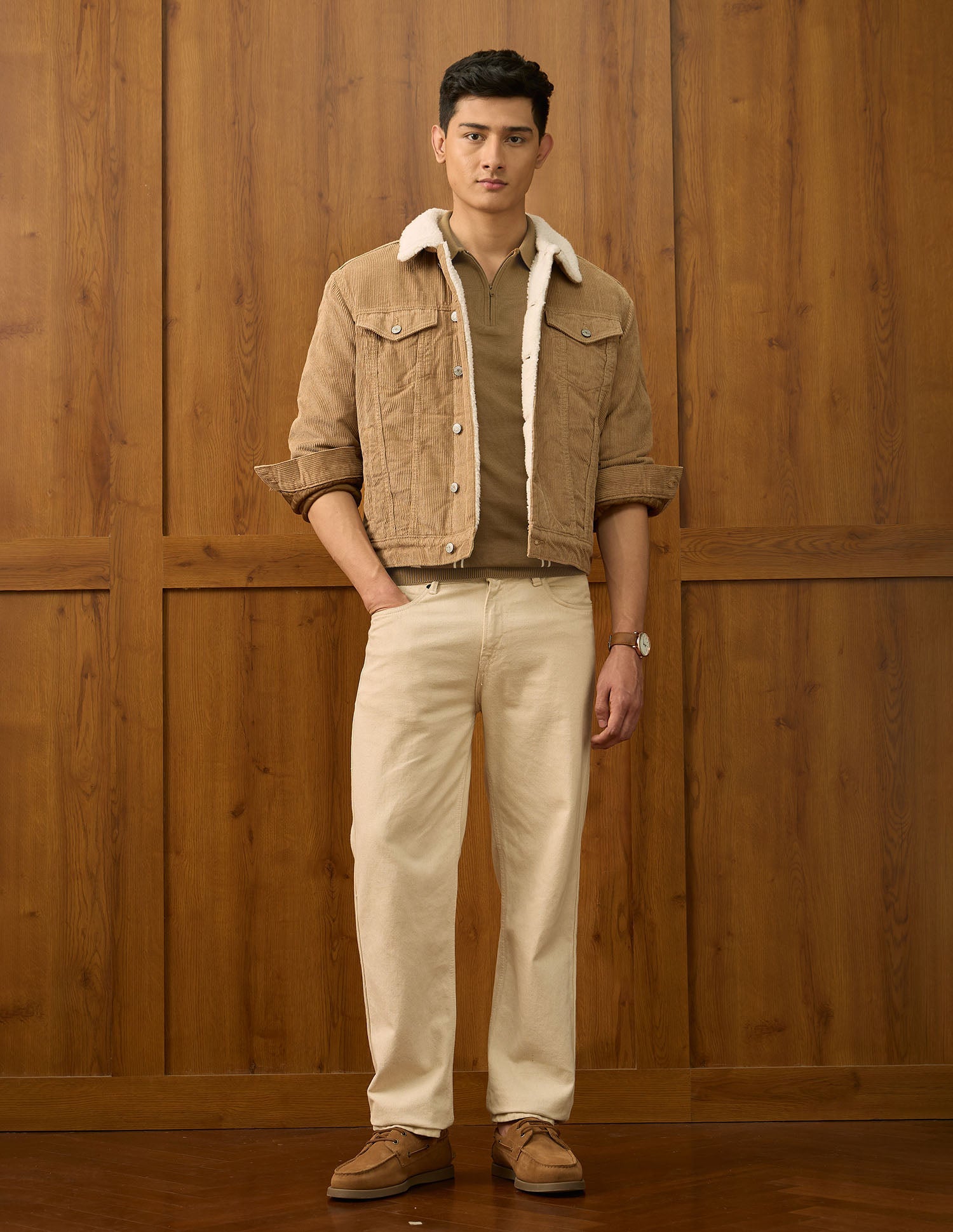 Pure Cotton Varsity Polo Shirt Light Brown - U.S. POLO ASSN. | Large