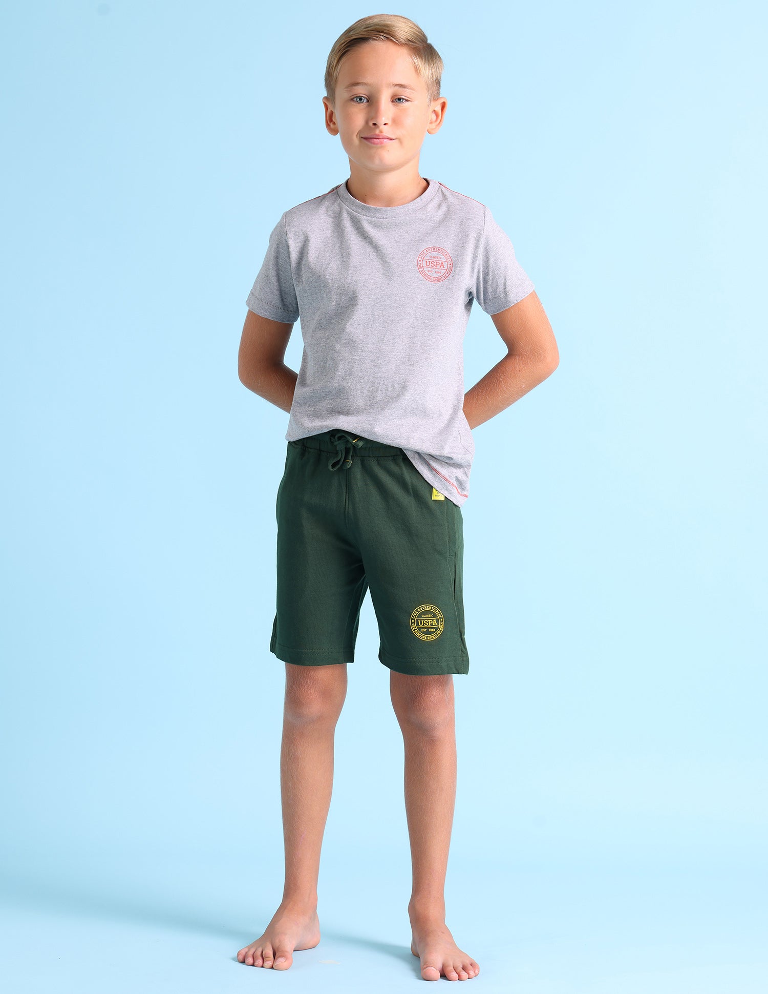 Pure Cotton Mid Rise IKSA Shorts - Pack Of 1 Olive - U.S. POLO ASSN. | Large