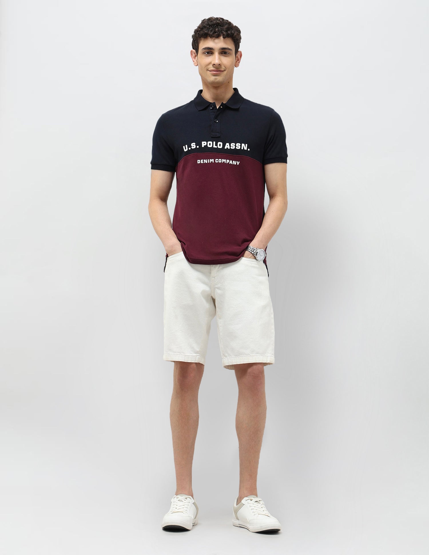 Brand Printed Muscle Fit Polo shirt Navy - U.S. POLO ASSN. | Large