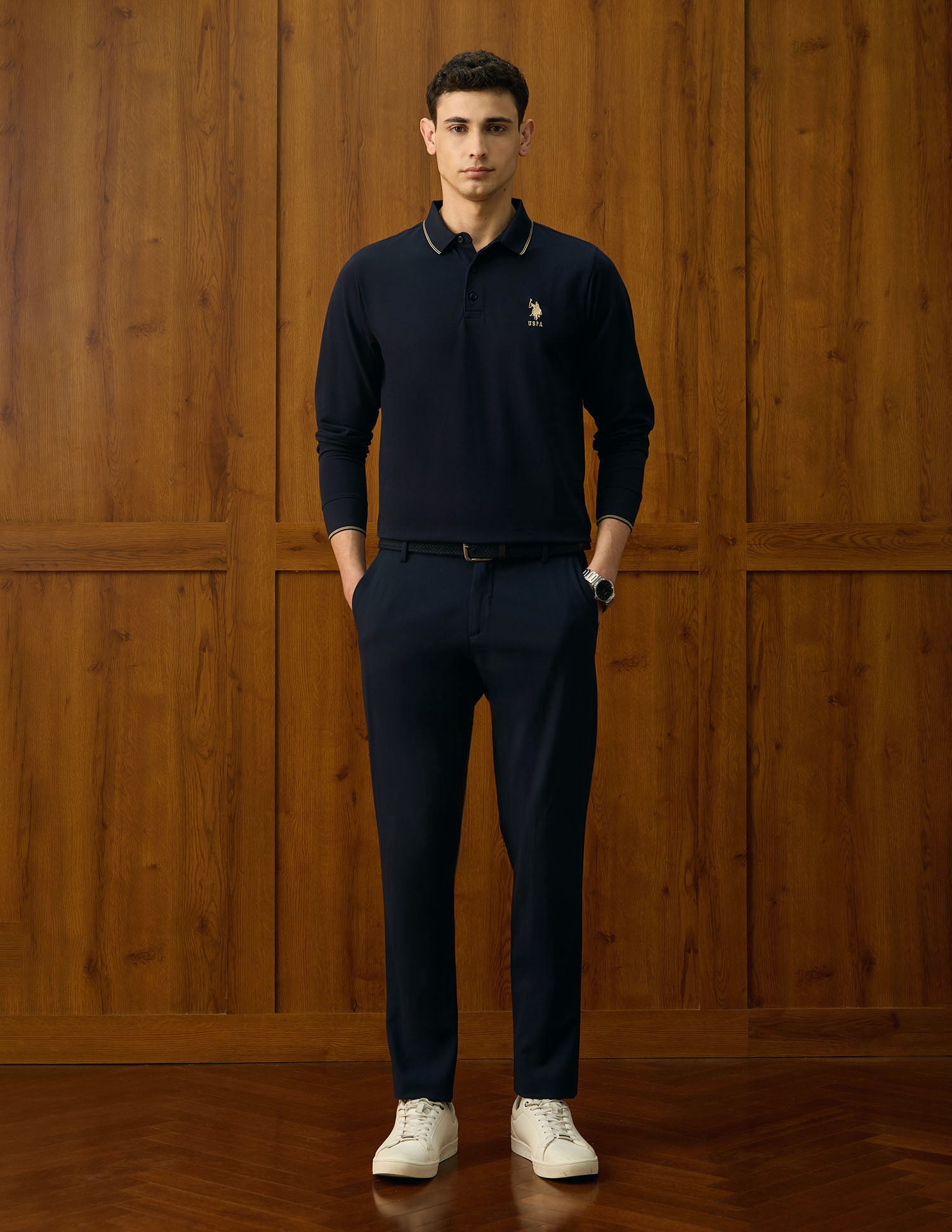 Solid Equestrian Aisle Theater Polo Shirt Navy - U.S. Polo Assn. India | Large