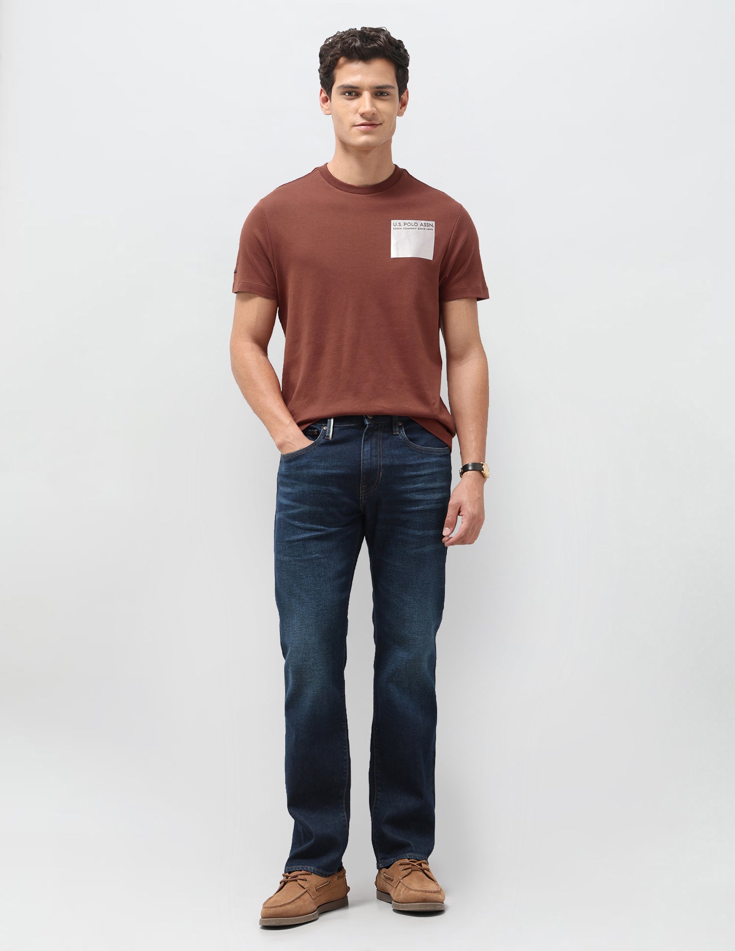 Solid Slim Fit T-Shirt Rust - U.S. Polo Assn. India | Large