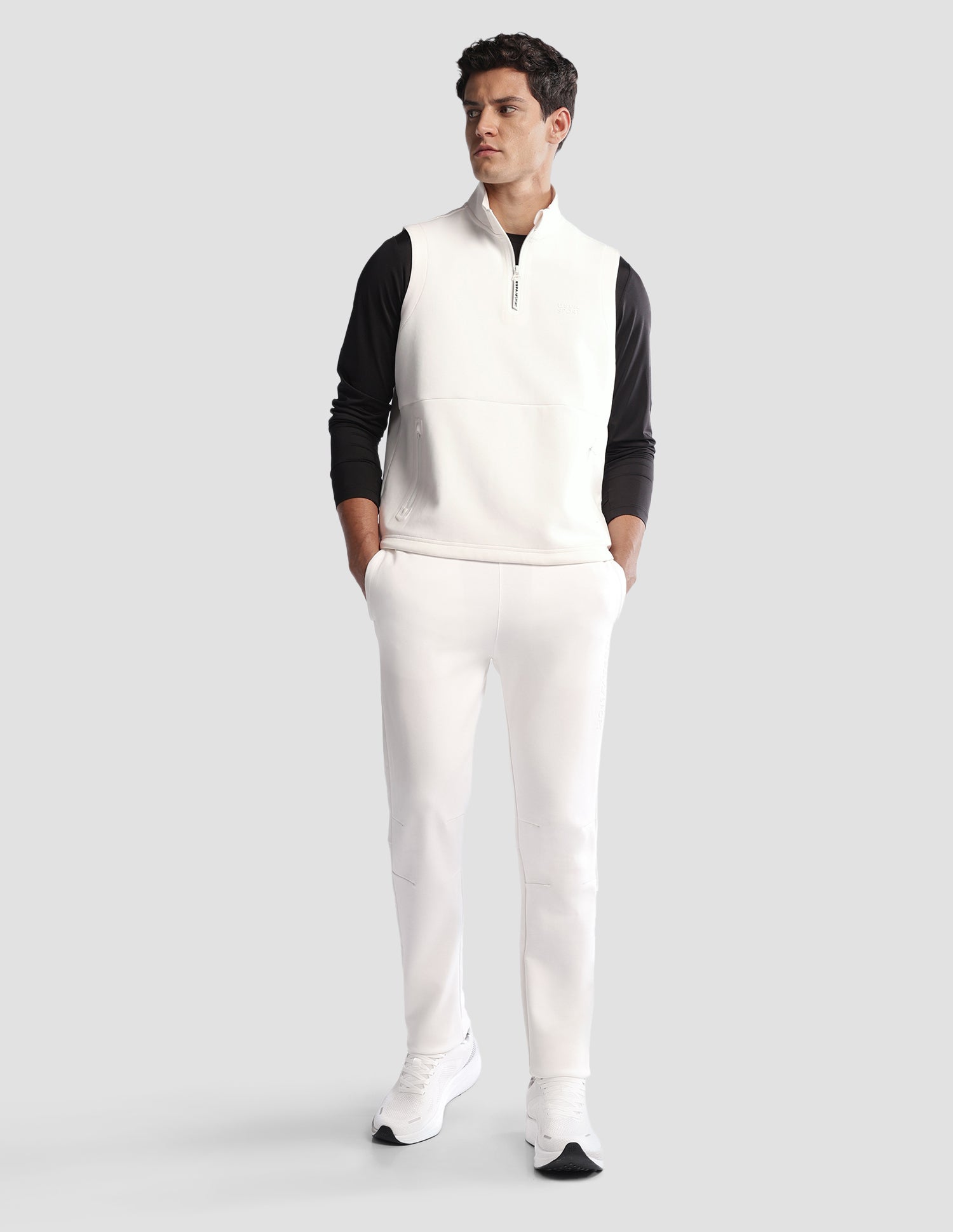 Solid Regular Fit Active Sweatshirt Off White - U.S. Polo Assn. India | Large