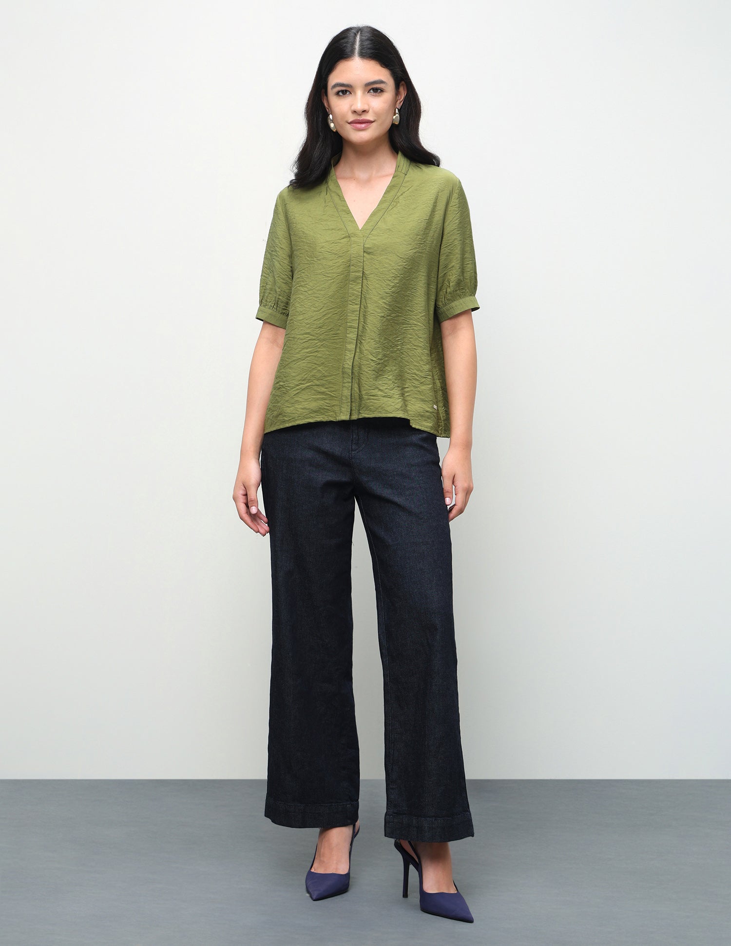 Solid Regular Fit Top Olive - U.S. Polo Assn. India | Large