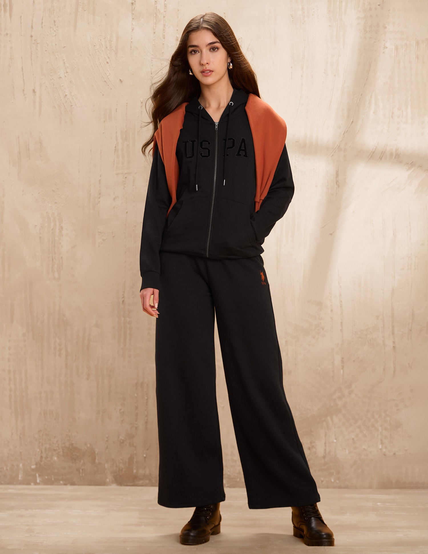 Solid Hooded Sweatshirt Black - U.S. POLO ASSN. | Large