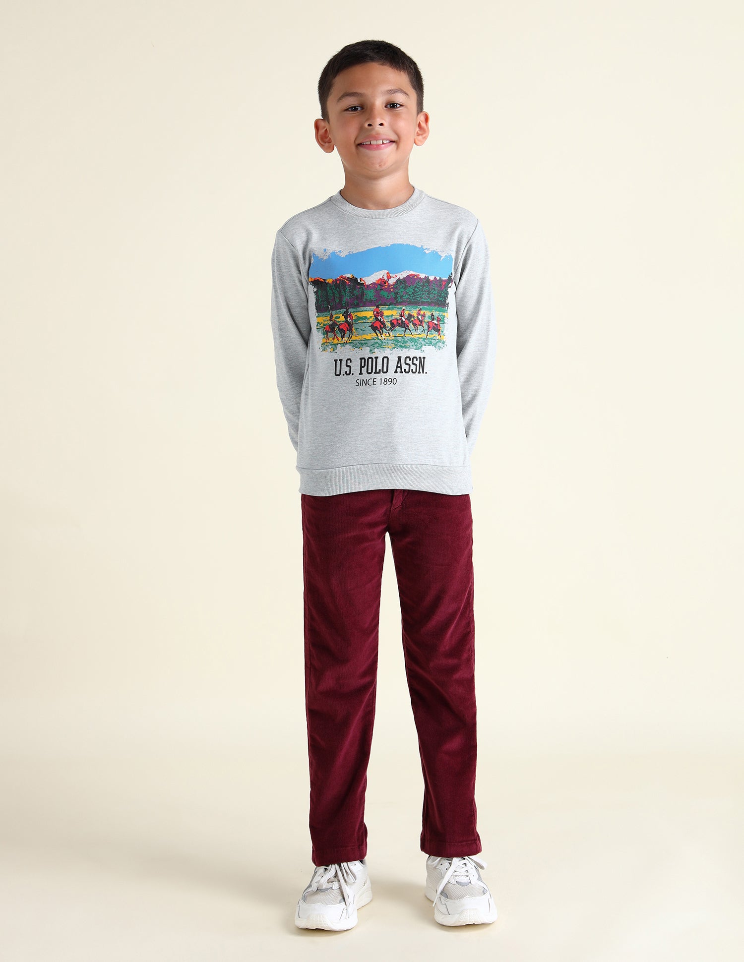 Boys Graphic Printed Sweatshirt Nude - U.S. Polo Assn. India | Large