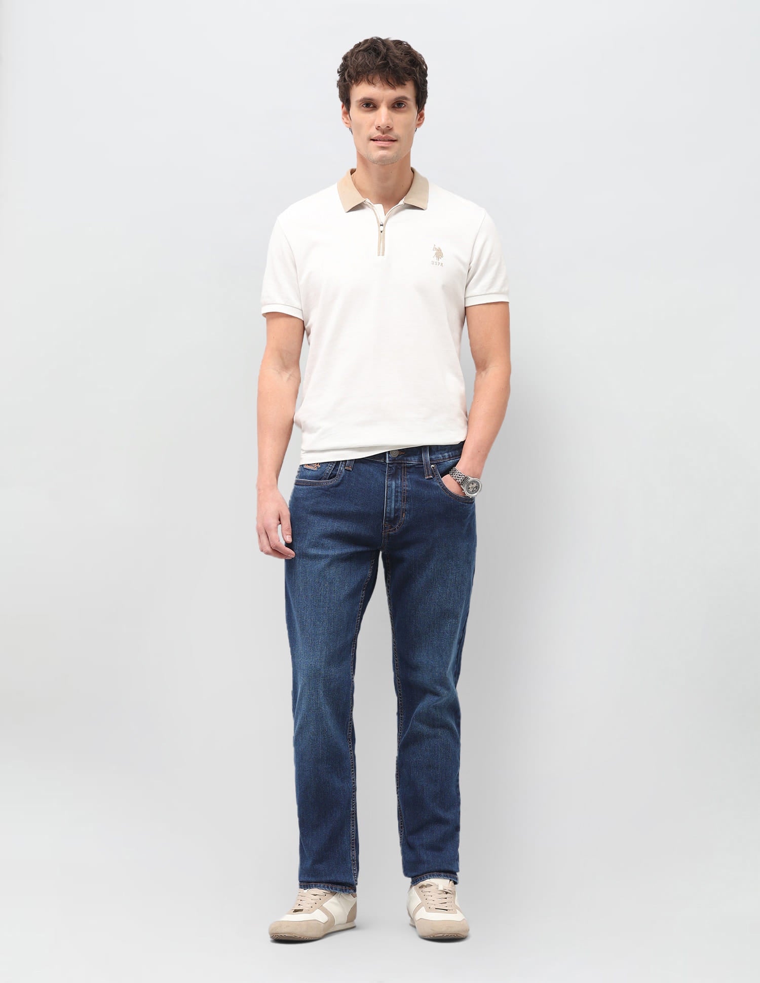 Solid Slim Fit Jeans Blue - U.S. Polo Assn. India | Large