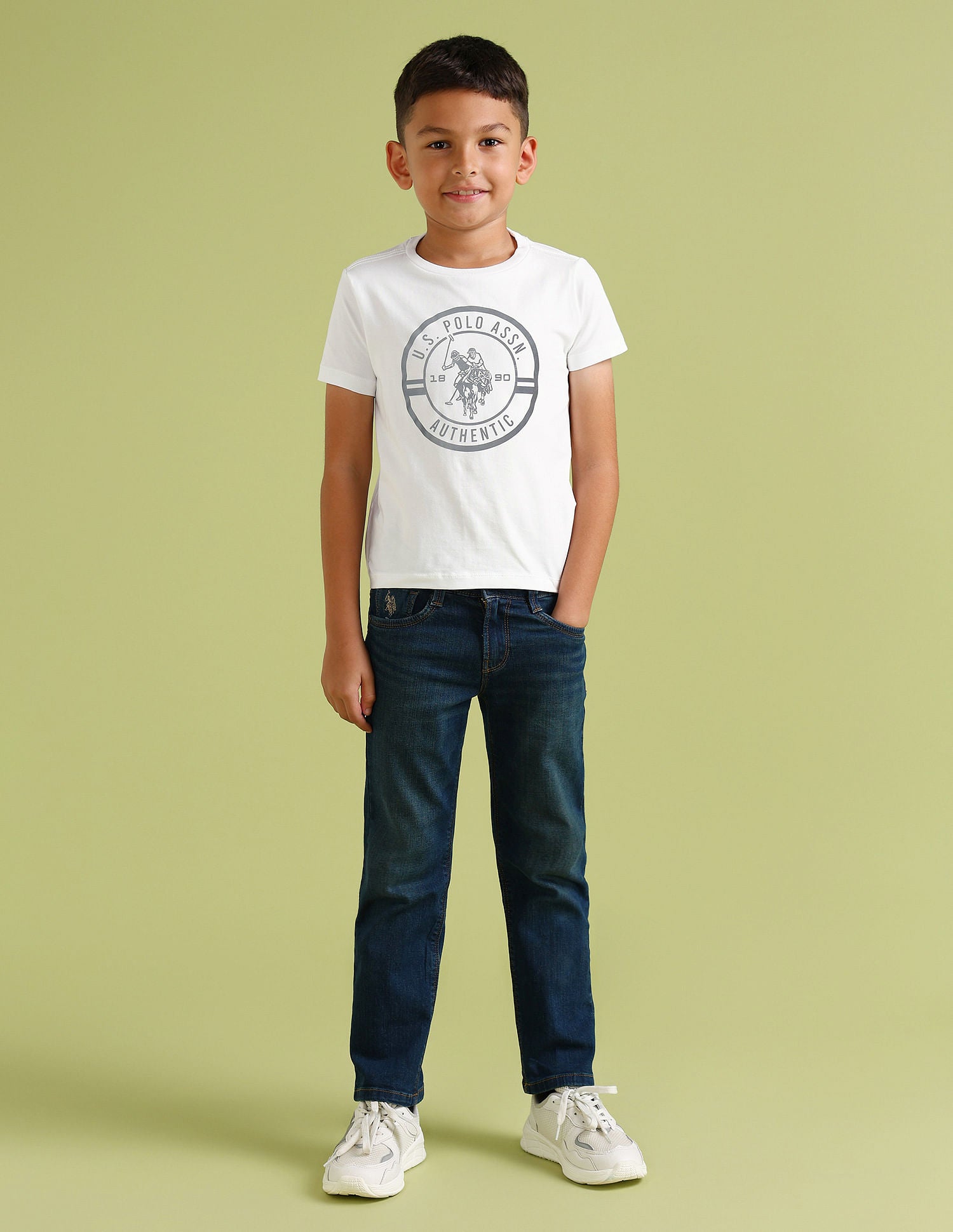 Boys Pure Cotton Regular T-shirt White - U.S. POLO ASSN. | Large