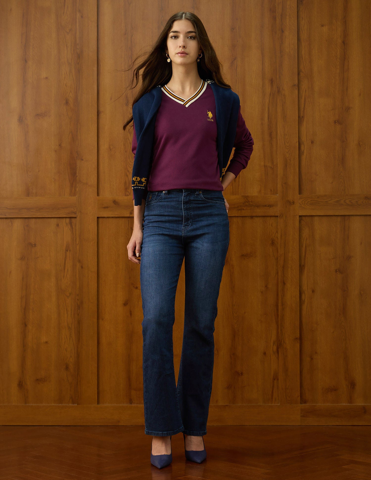 Ultra-High Rise Bootcut Jeans Blue - U.S. POLO ASSN. | Large