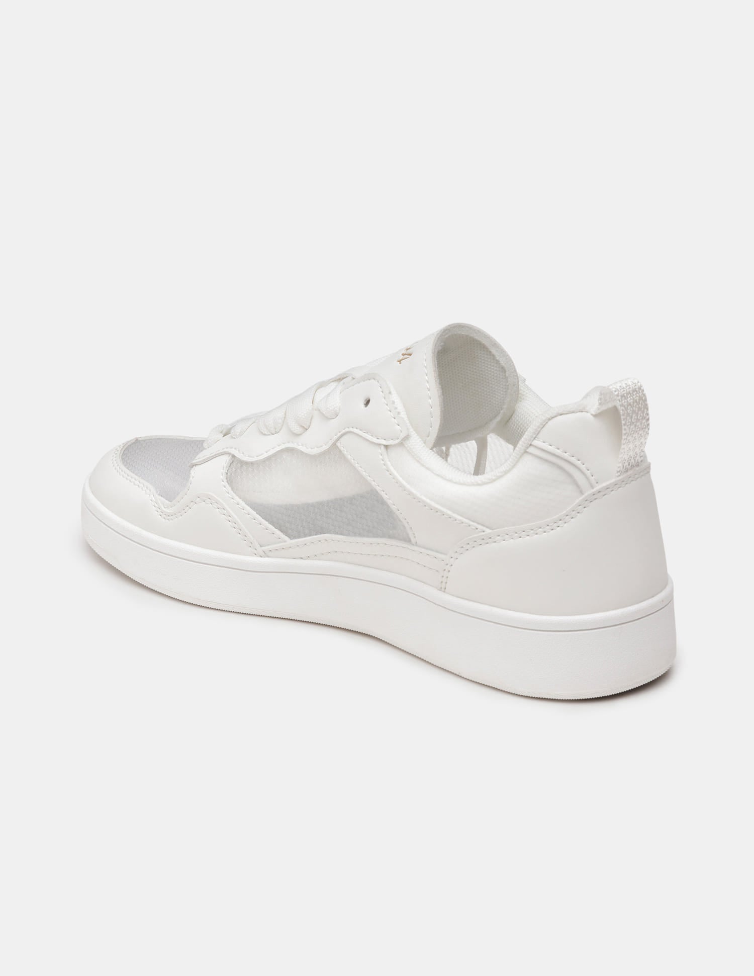 Women Zira Round Toe Mesh Sneakers Off White - U.S. Polo Assn. India | Large