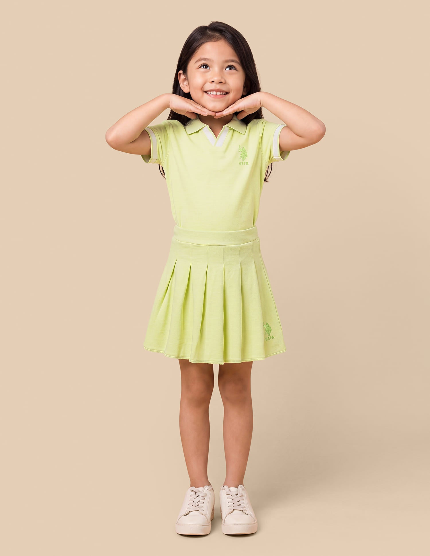 Solid Pleated Skirt Green - U.S. Polo Assn. India | Large