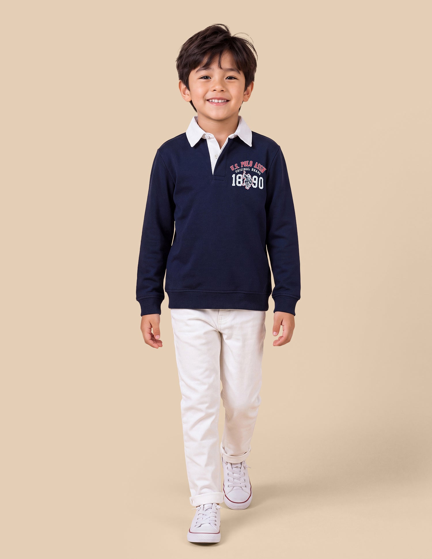 Graphic Brand Applique Regular Fit Sweatshirt Navy - U.S. Polo Assn. India | Large