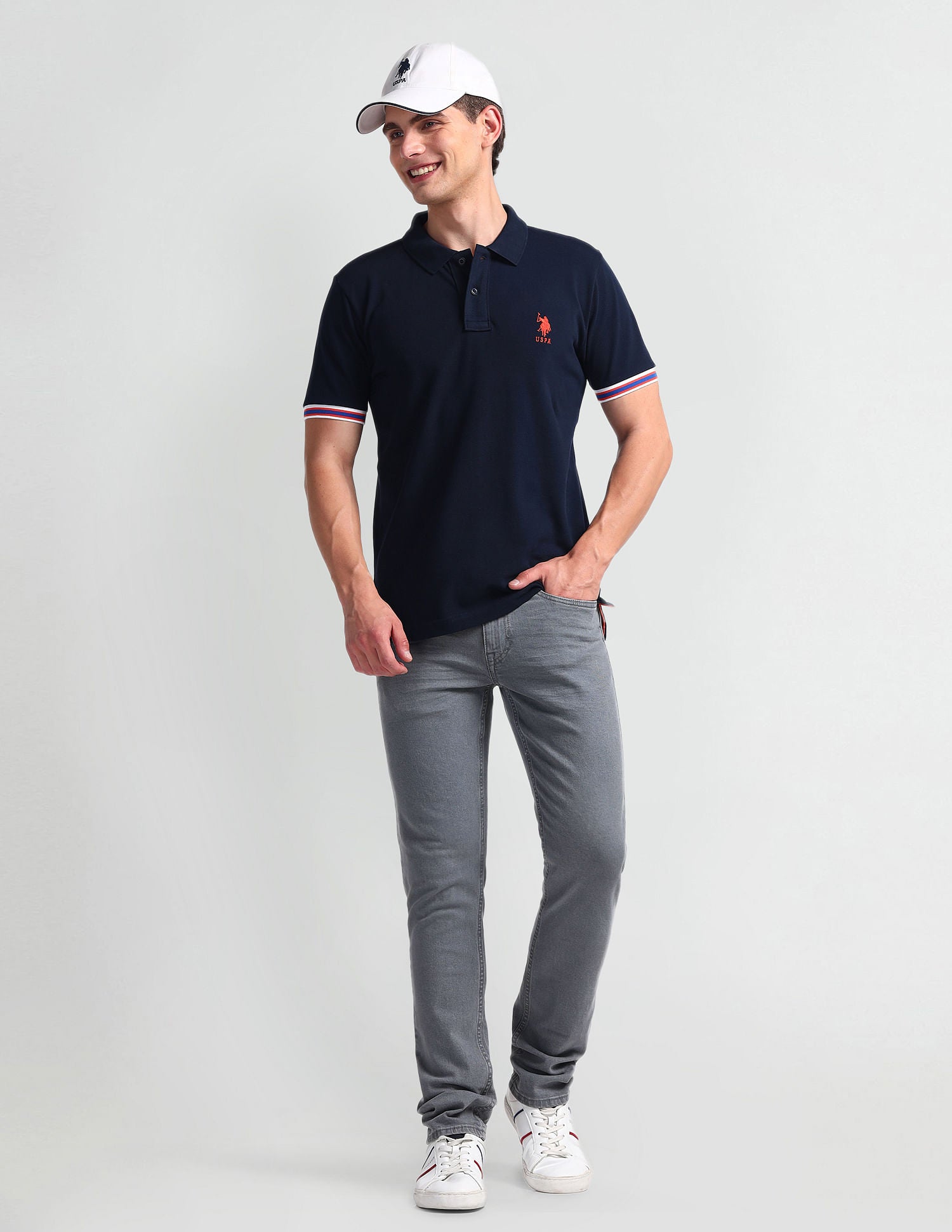 Regallo Skinny Fit Grey Jeans Grey - U.S. Polo Assn. India | Large