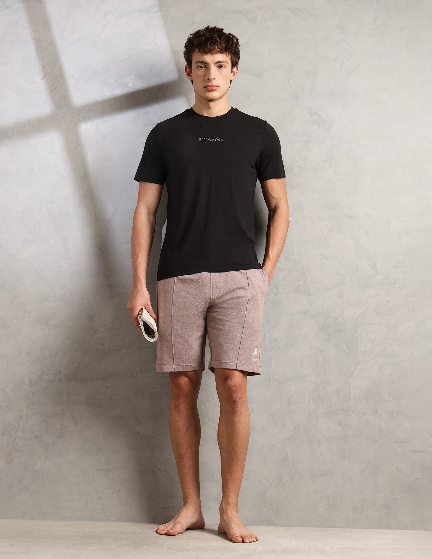 Round Neck Comfort Fit PE007-PL Lounge T-Shirt - Pack Of 1 Black - U.S. Polo Assn. India | Large