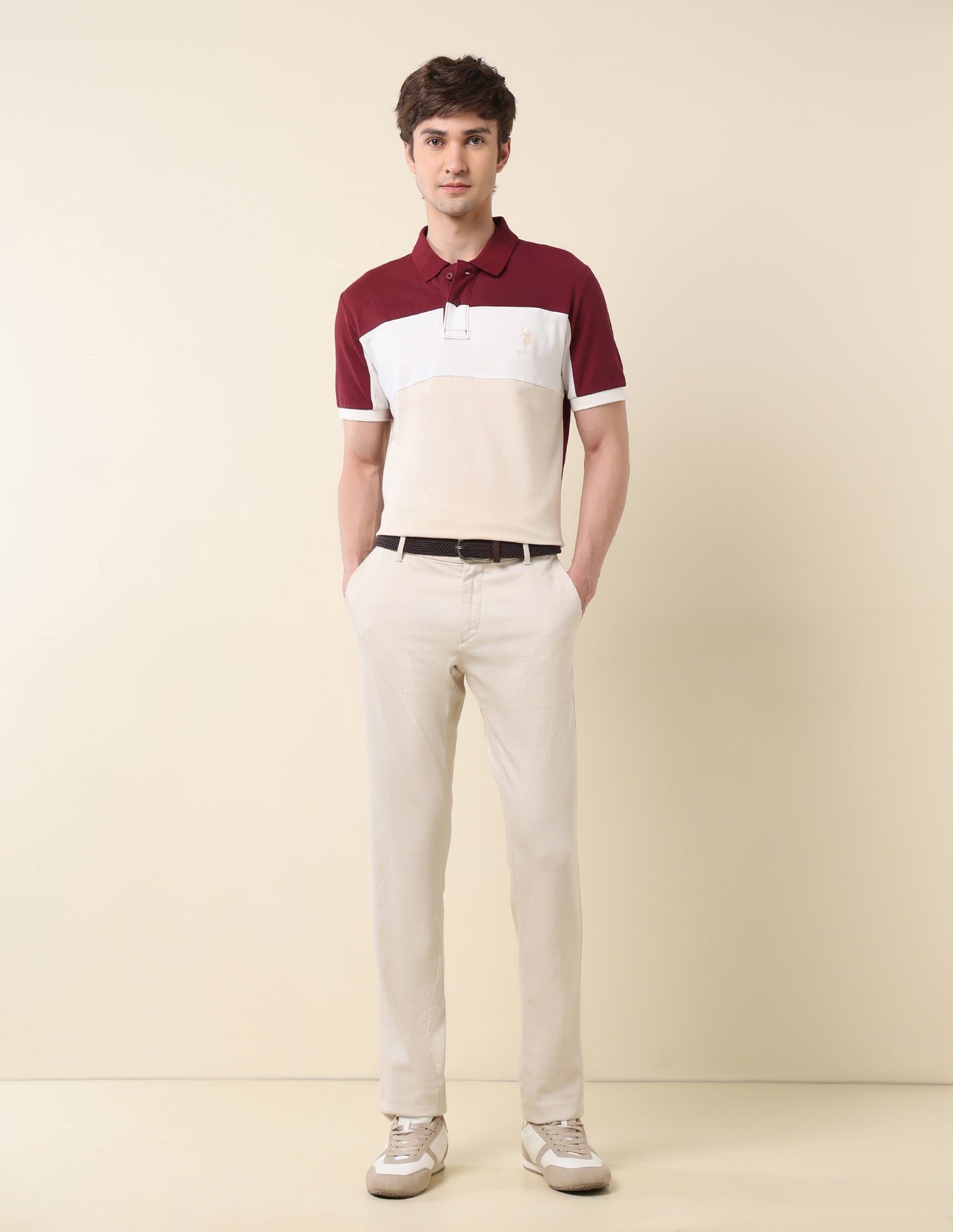 Colourblocked Classic Polo Shirt Wine - U.S. POLO ASSN. | Large