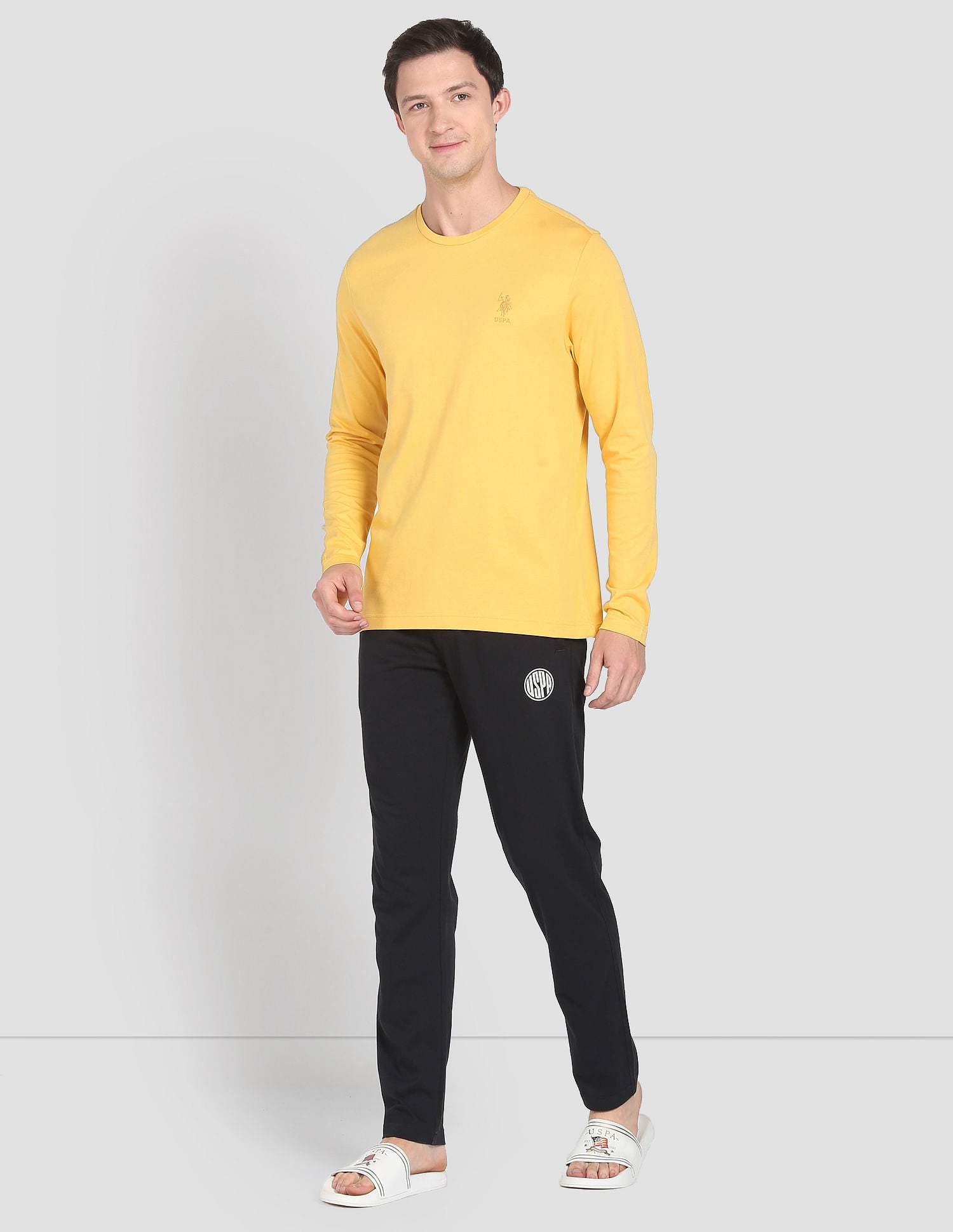 Henley Neck Solid I693 Lounge T-Shirt - Pack Of 1 Yellow - U.S. POLO ASSN. | Large