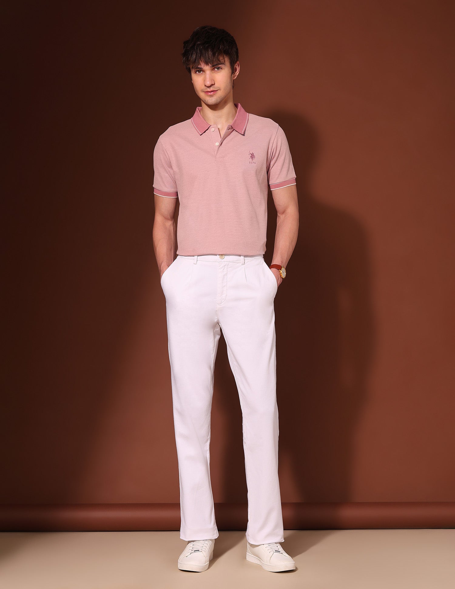 Pure Cotton Working Holiday Polo Shirt Light Pink - U.S. Polo Assn. India | Large