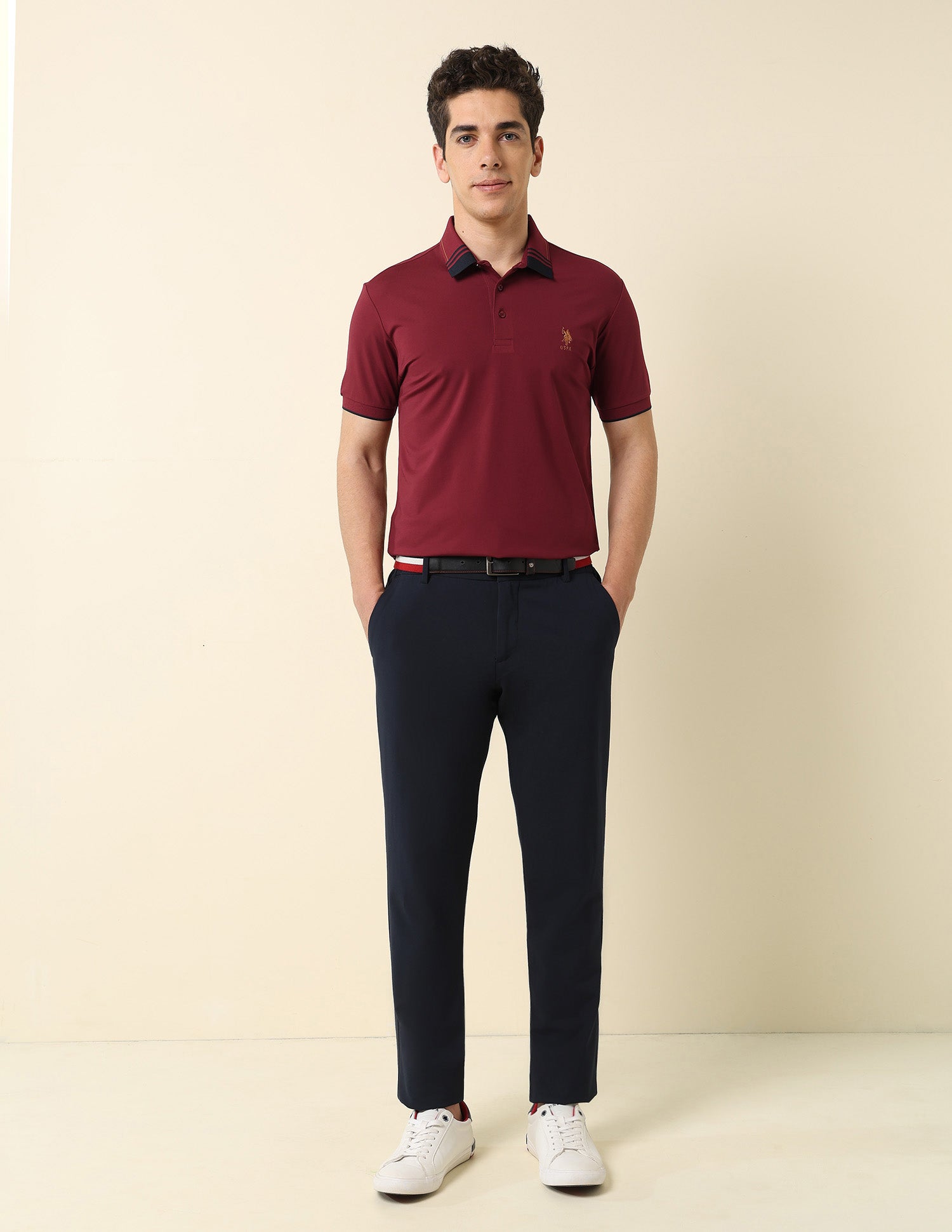 Solid Gentleman's Club Polo Shirt Maroon - U.S. Polo Assn. India | Large
