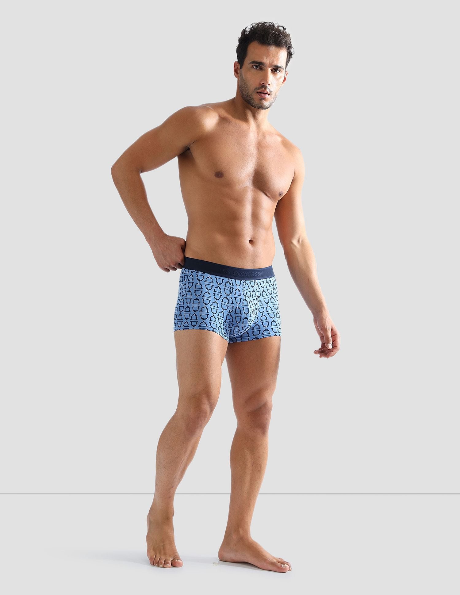Anti Microbial Printed PT005 Trunks - Pack of 1 Blue - U.S. POLO ASSN. | Large