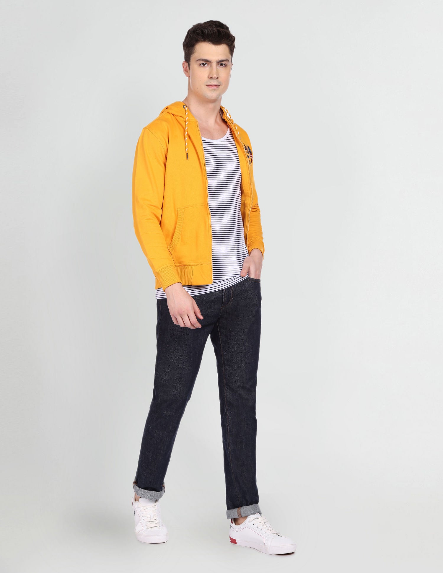 Solid Hooded Sweatshirt Mustard - U.S. Polo Assn. India | Large