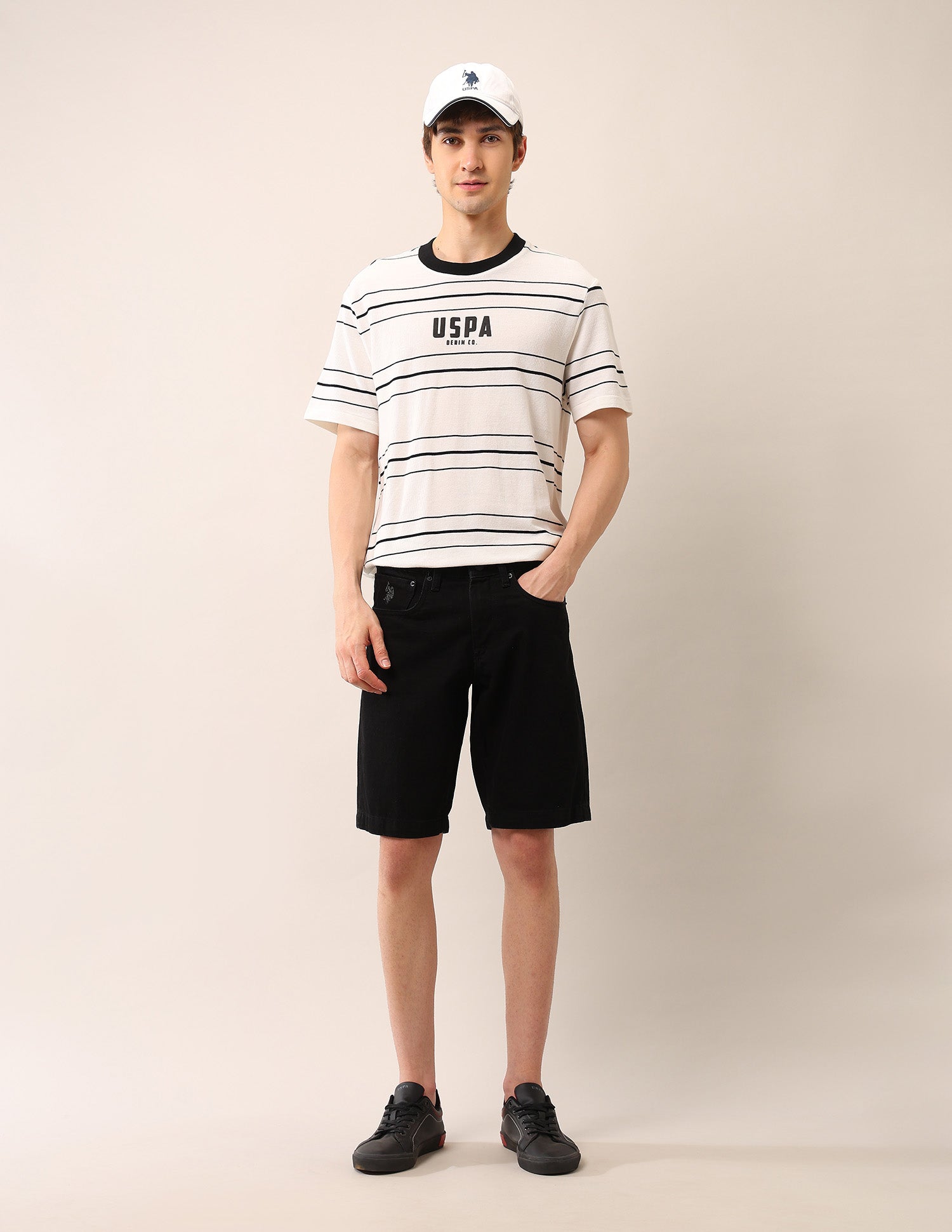 Relaxed Fit Pure Cotton T-Shirt Ivory - U.S. Polo Assn. India | Large