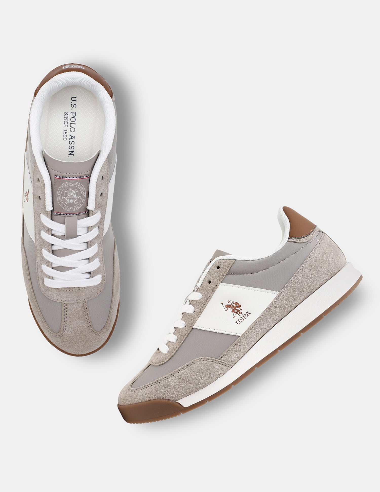 Colour Blocked Lace Ups Gallop Sneakers Beige - U.S. Polo Assn. India | Large