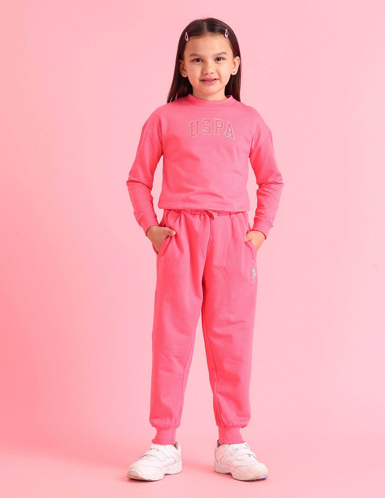 Girls Casual Two Piece Set Light Pink - U.S. POLO ASSN. | Large