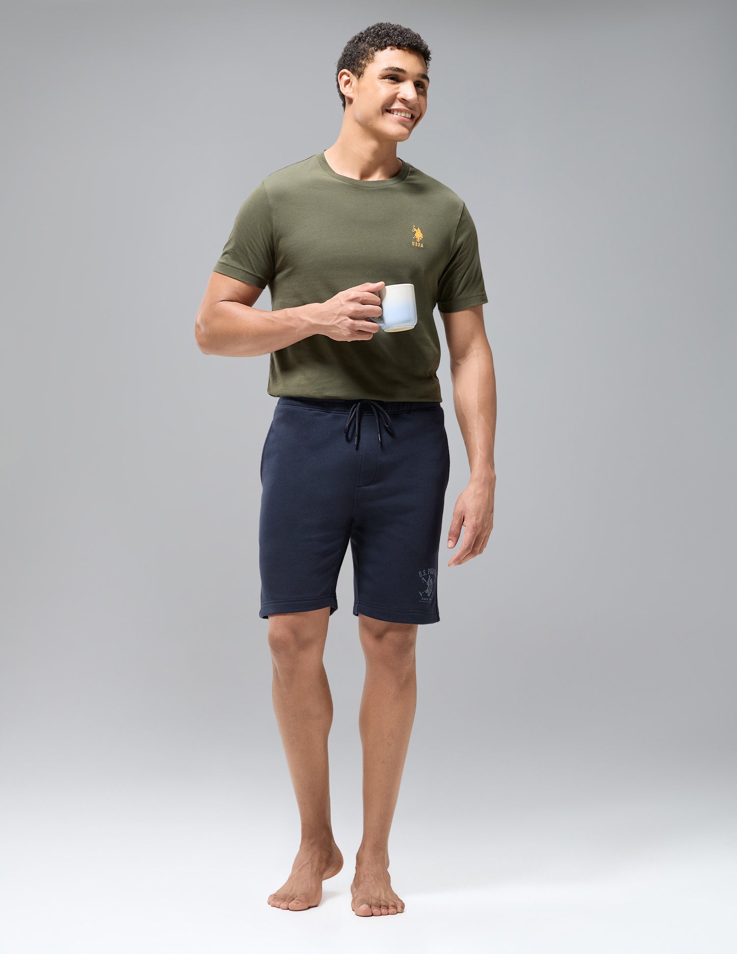 Cotton Rich OES13 Terry Lounge Shorts Navy - U.S. Polo Assn. India | Large