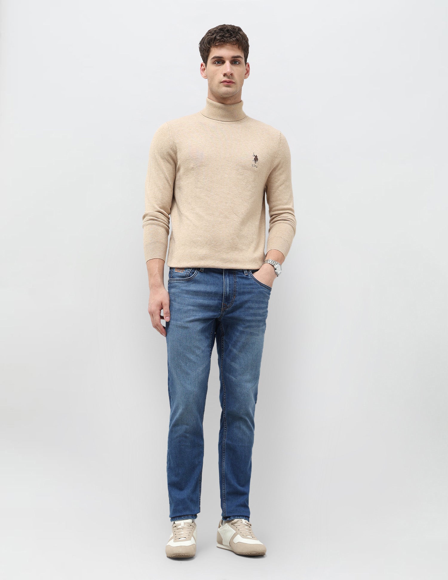 Brandon Slim Tapered Fit Blue Jeans Indigo - U.S. POLO ASSN. | Large