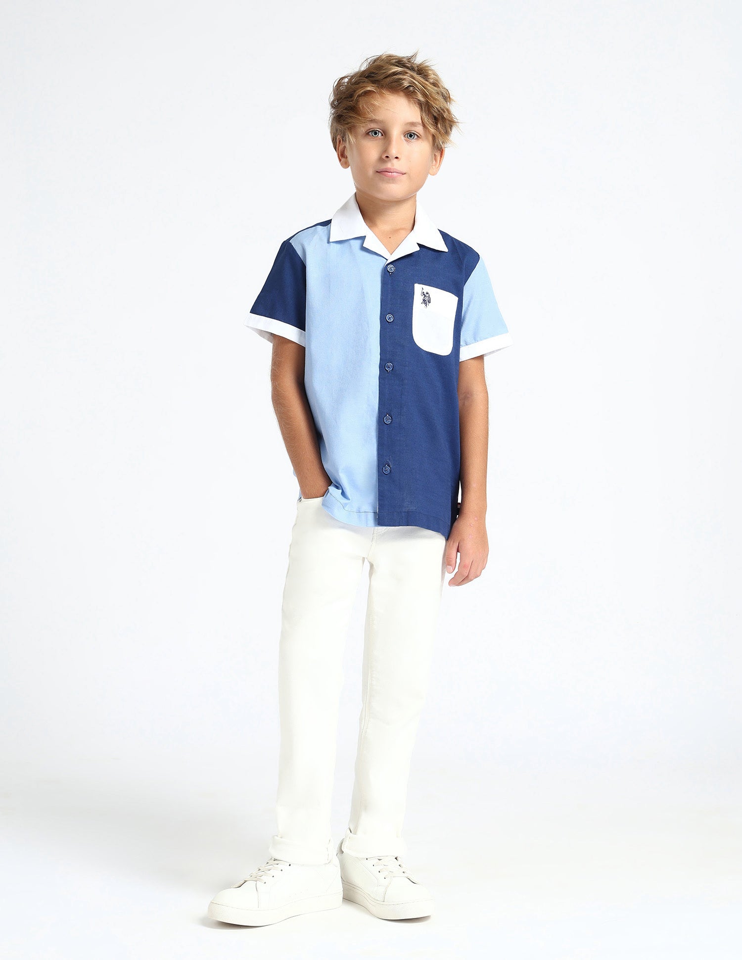 Boys Colourblocked Regular Fit Shirt Multi - U.S. POLO ASSN. | Large