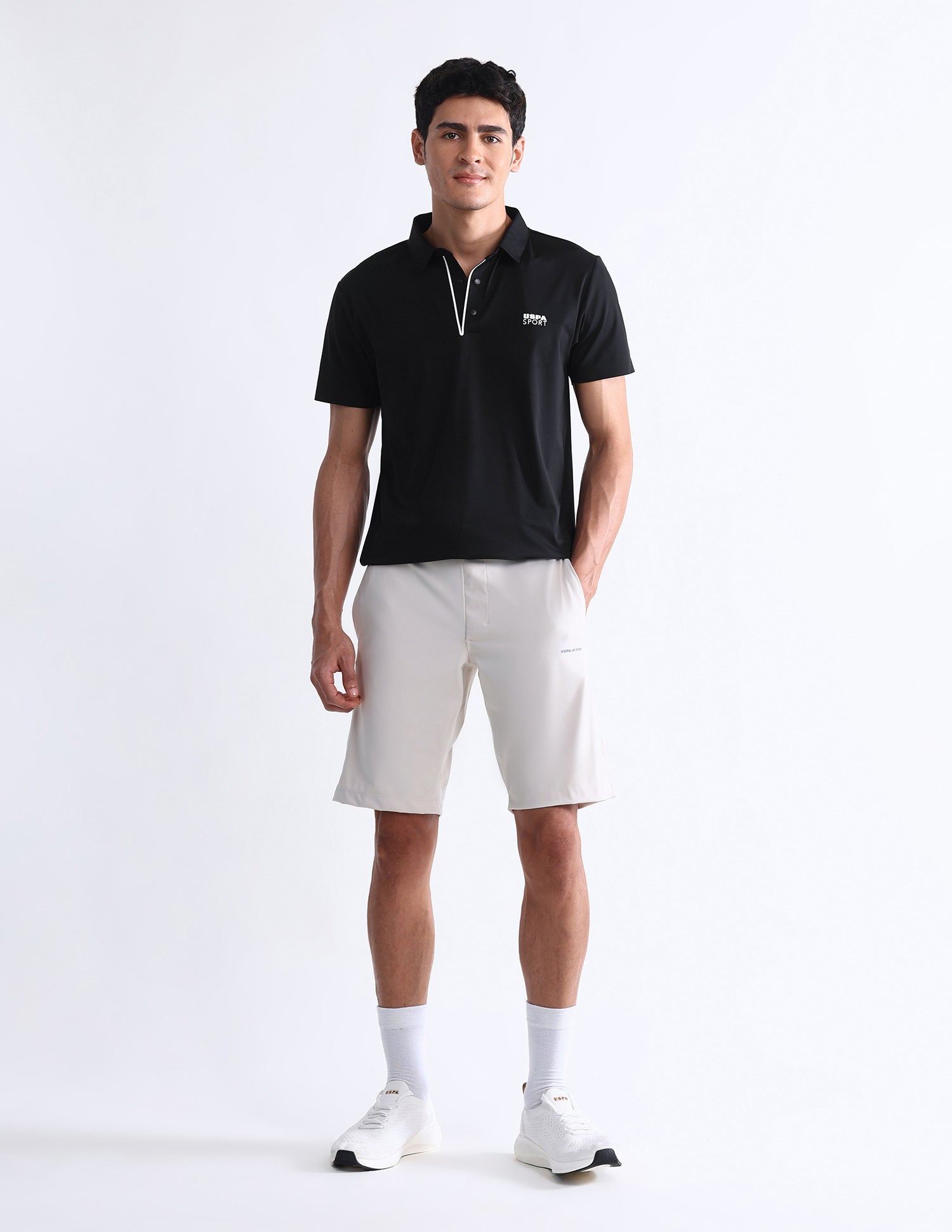 Solid Slim Fit Polo Shirt Black - U.S. Polo Assn. India | Large