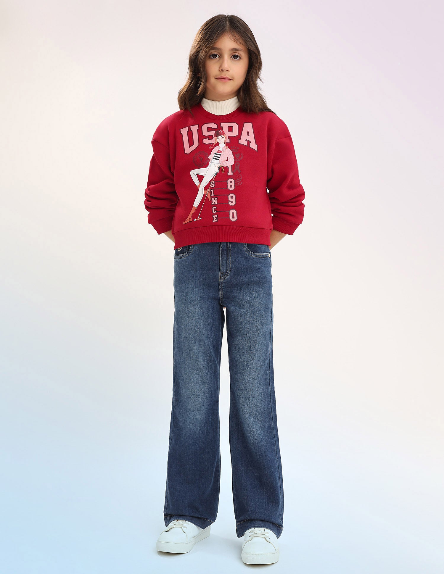 Brand Printed Regular Fit Sweatshirt Red - U.S. POLO ASSN. | Large