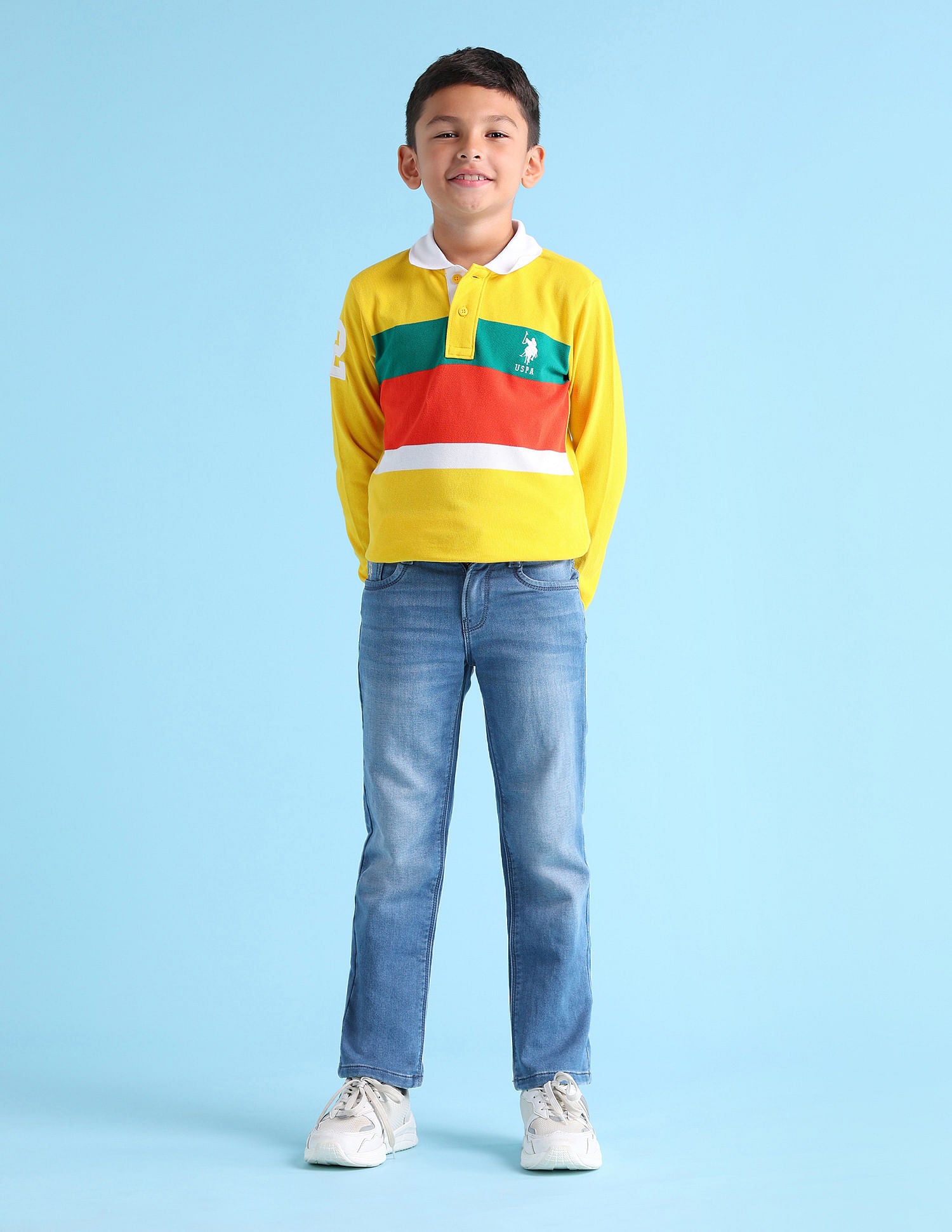 Boys Relaxed Fit Blue Jeans Blue - U.S. POLO ASSN. | Large