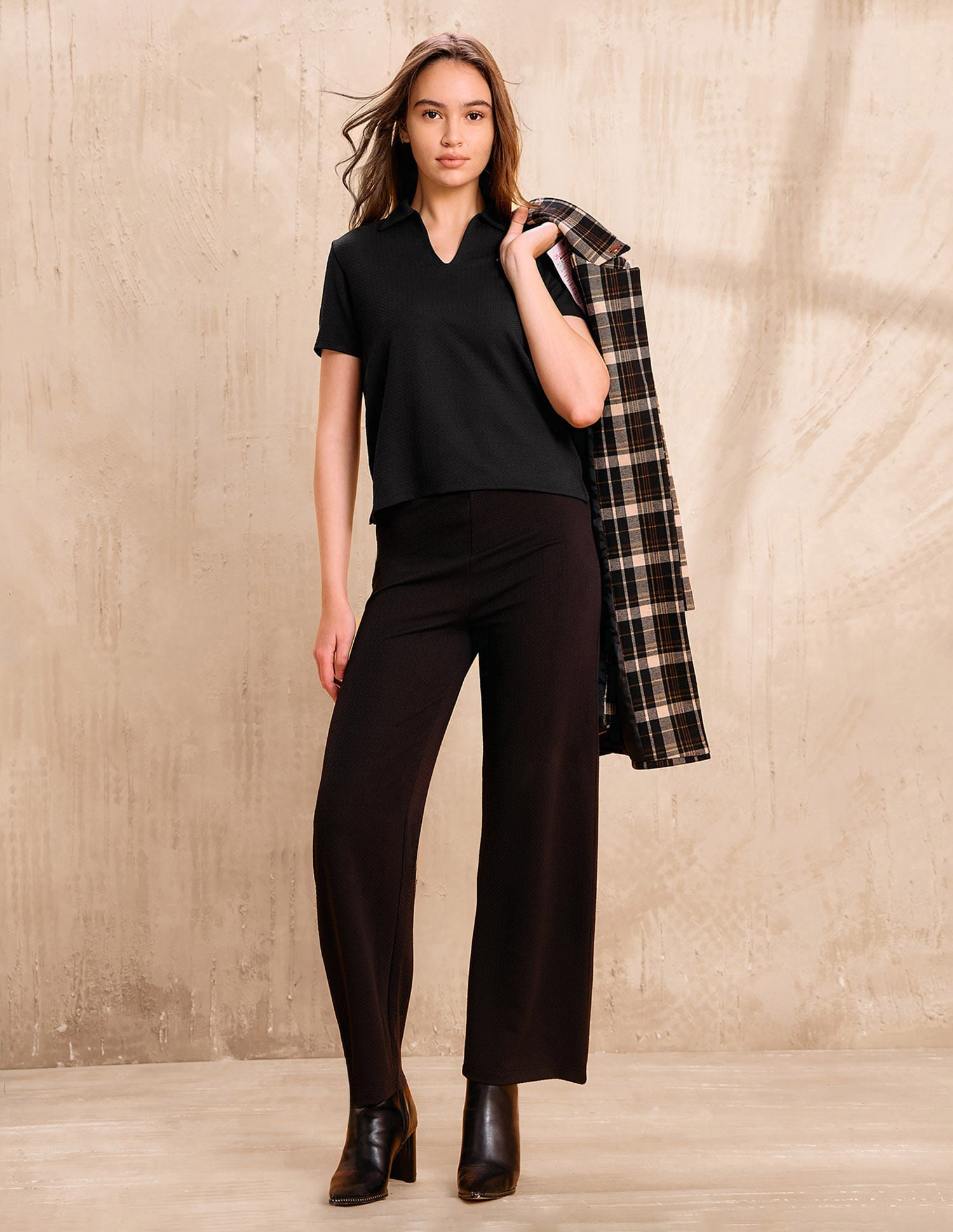 Textured Regular Fit Polo Shirt Black - U.S. Polo Assn. India | Large