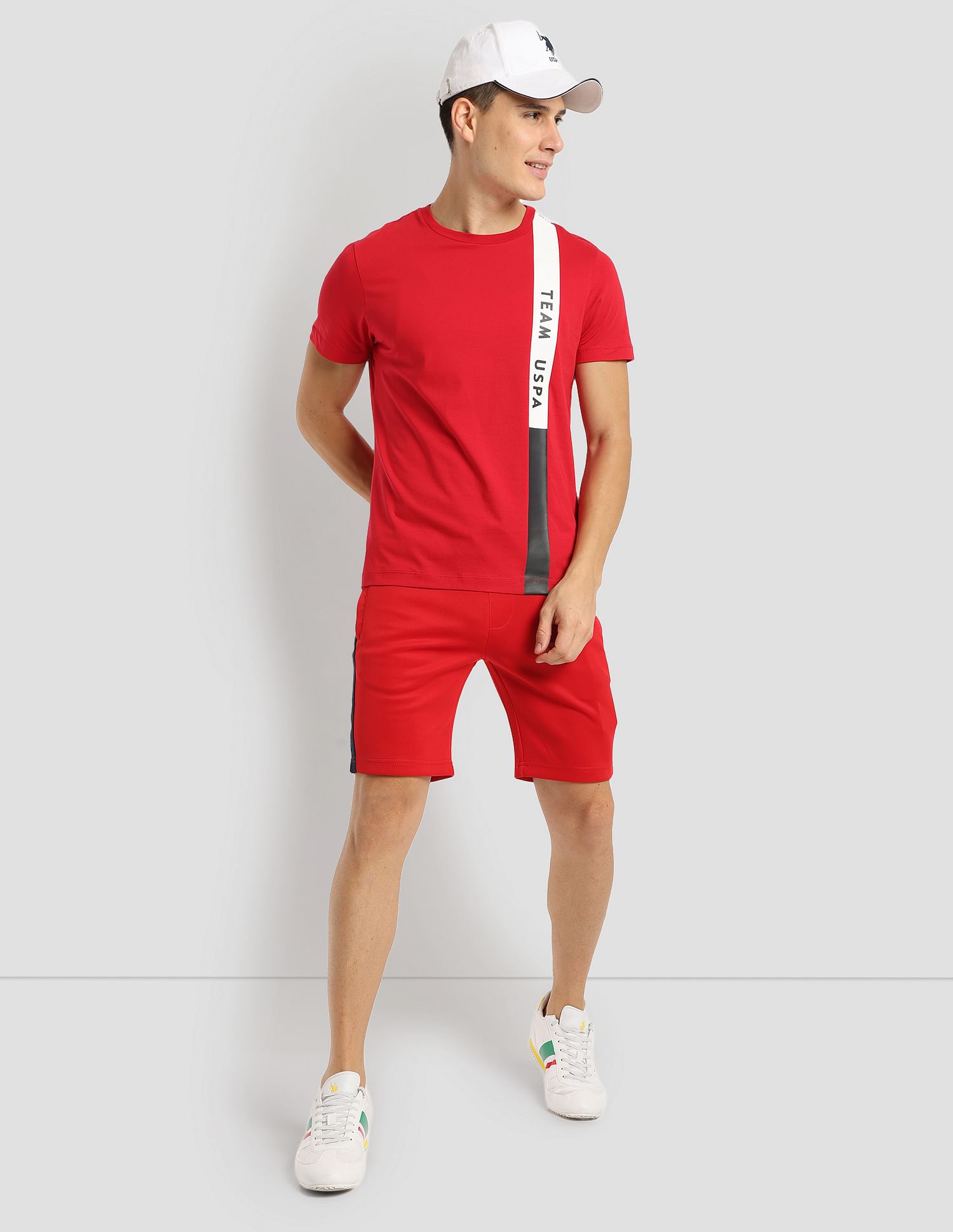 Brand Stripe Training T-Shirt Red - U.S. Polo Assn. India | Large