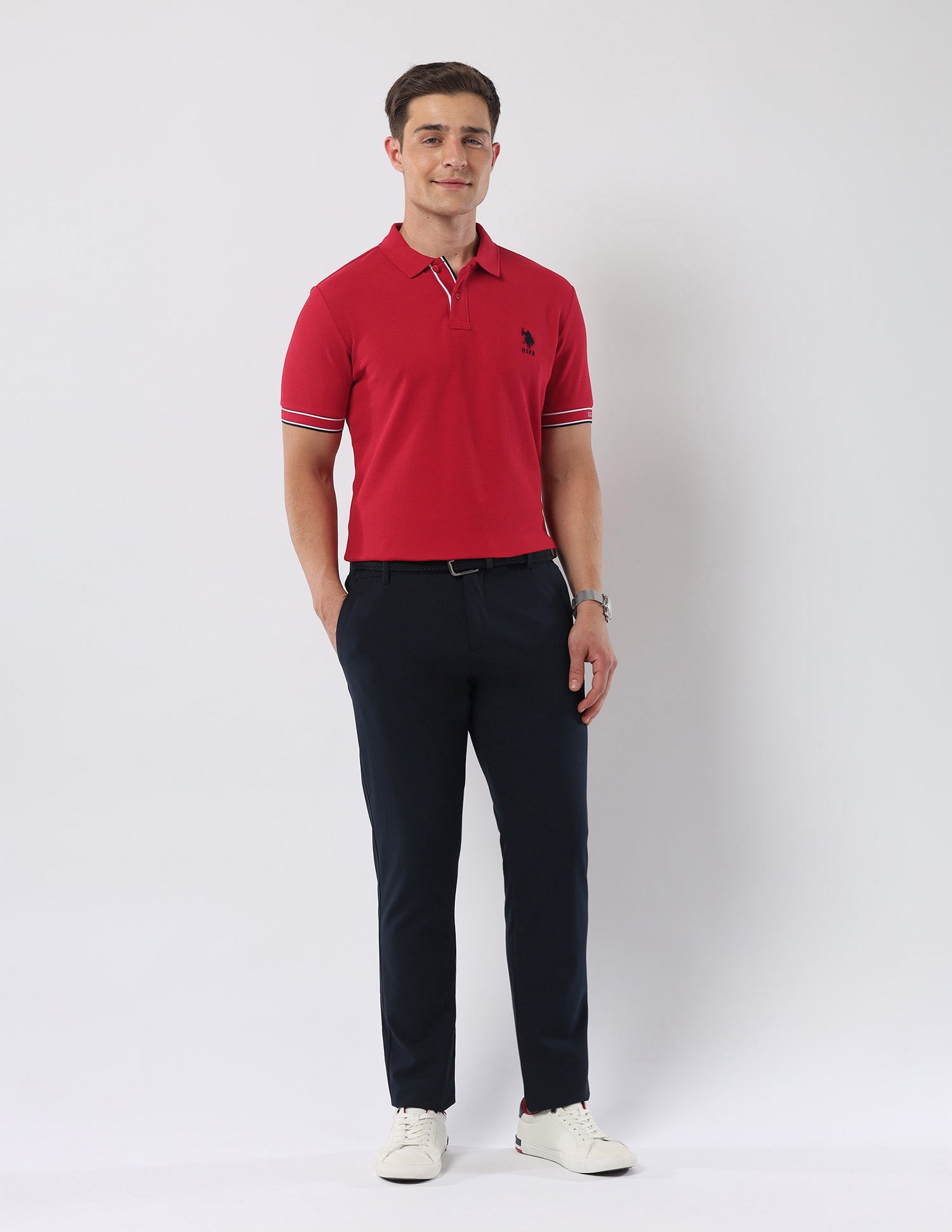 Solid 135 Anniversary Polo Shirt Red - U.S. Polo Assn. India | Large