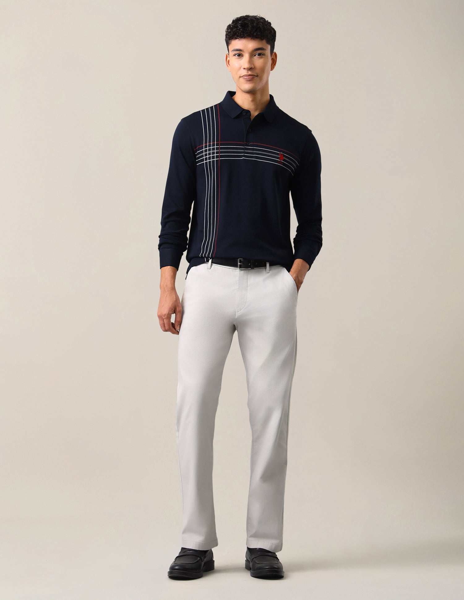 Solid Slim Fit Polo Shirt Navy - U.S. Polo Assn. India | Large