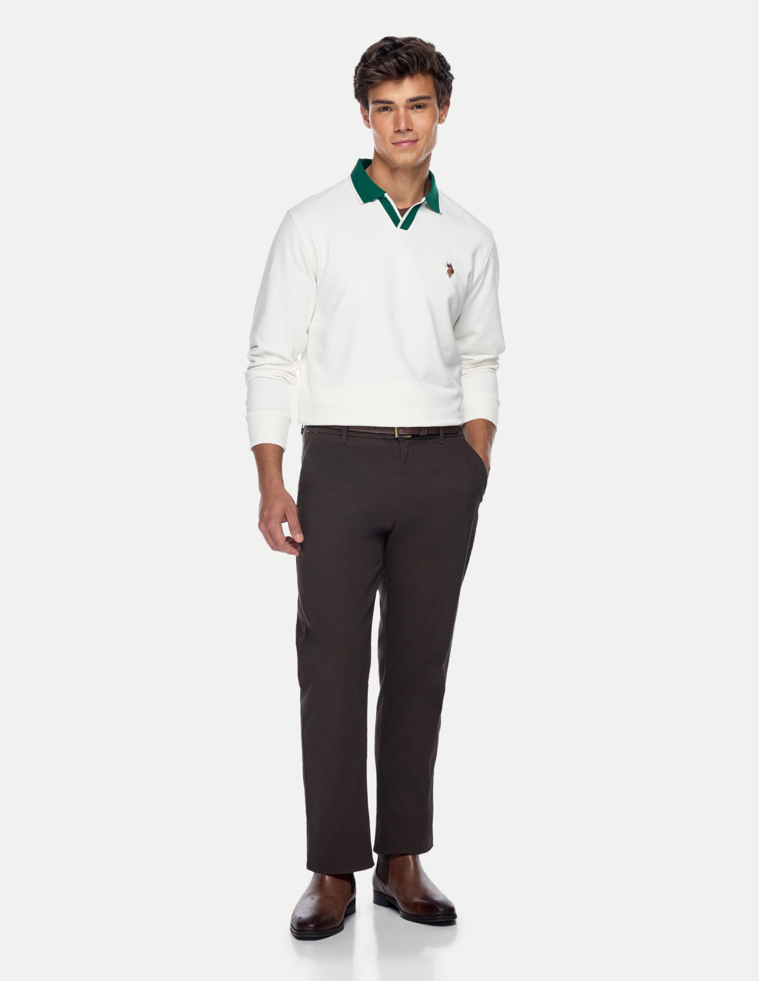 Solid Relaxed Fit Sweatshirt Ivory - U.S. Polo Assn. India | Large