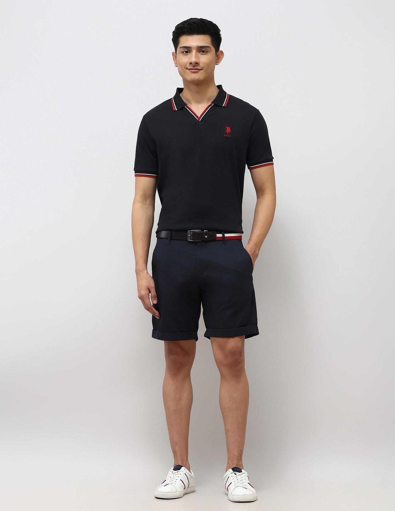 Pure Cotton Slim Fit Polo Shirt Navy - U.S. Polo Assn. India | Large