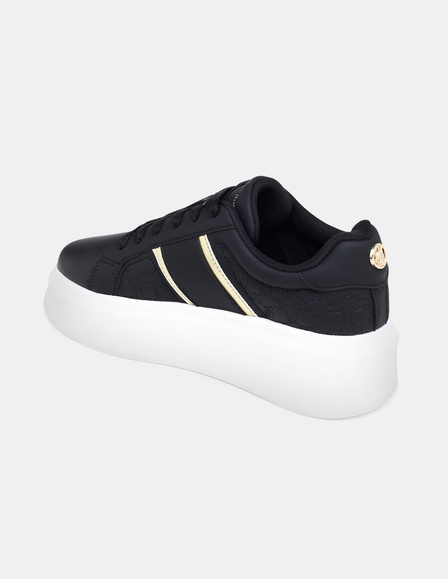 Women Elowen Brand Embossed Sneakers Black - U.S. Polo Assn. India | Large