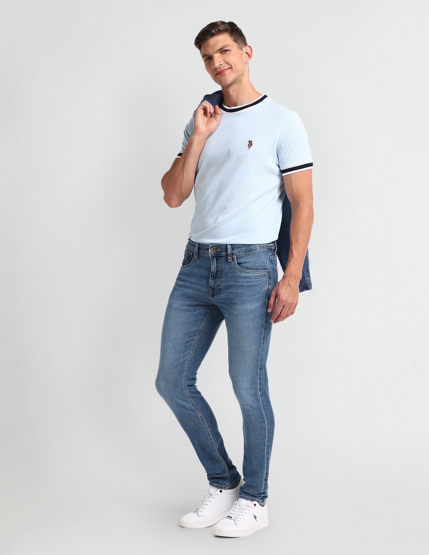 Slim Tapered Blue Jeans Blue - U.S. Polo Assn. India | Large