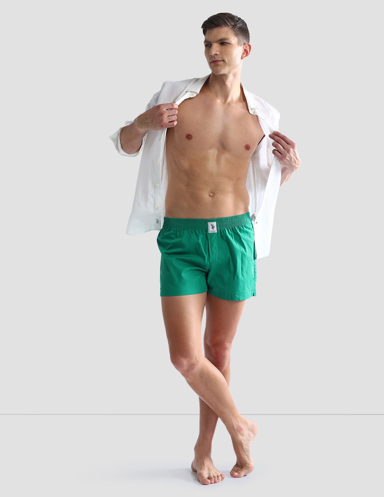 Mid Rise Soft Cotton OEX02 Boxers - Pack Of 2 Green and Blue - U.S. POLO ASSN. | Large