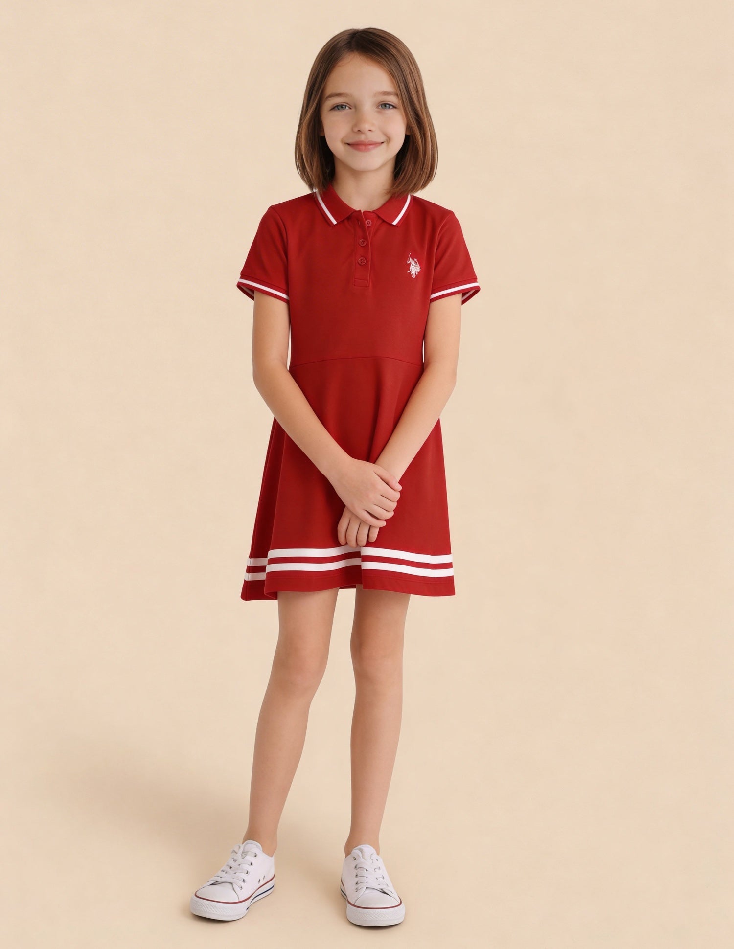 Solid Skater Fit Knit Dress Red - U.S. Polo Assn. India | Large