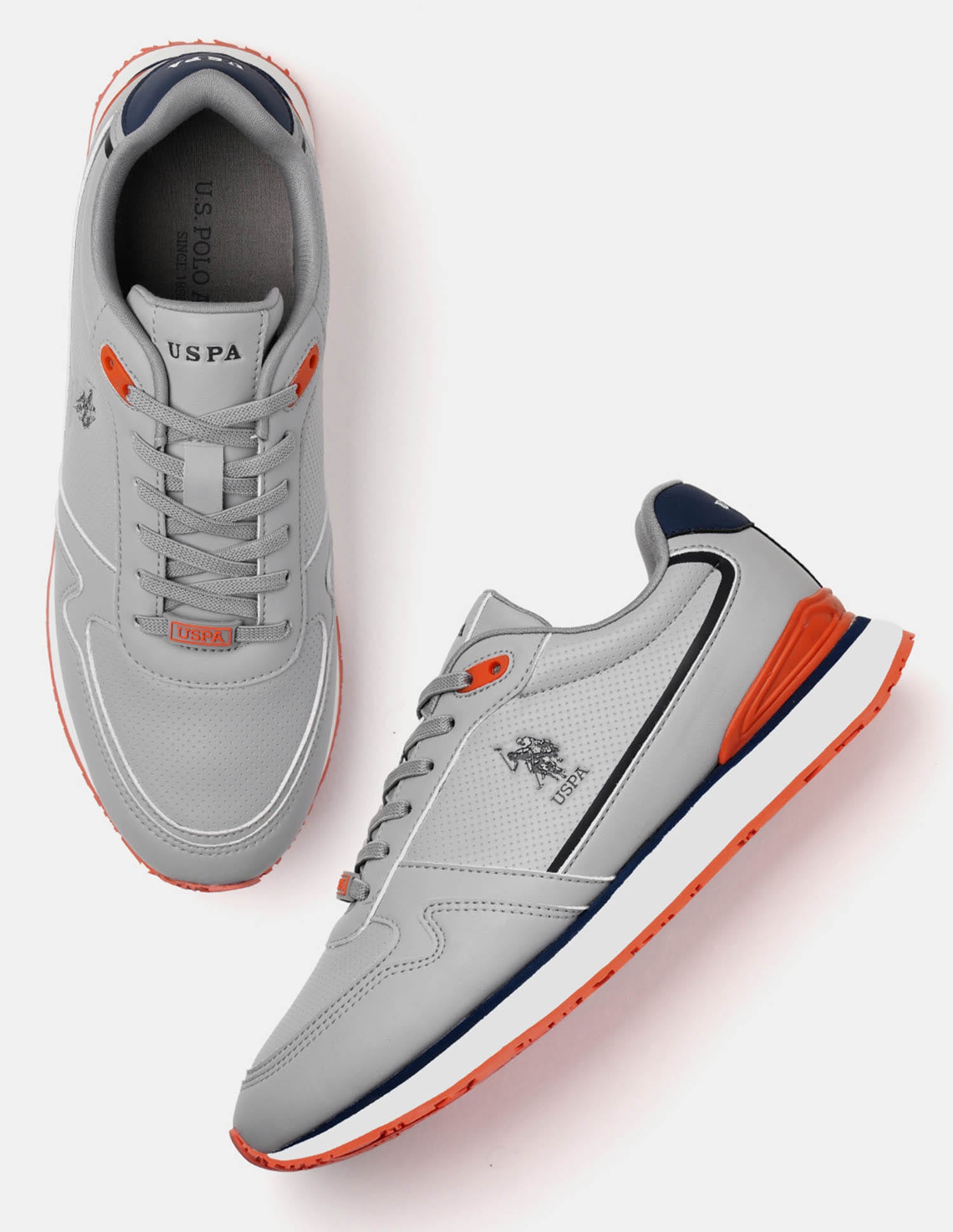 Men Lowen 2.0 Colour Blocked Sneakers Grey - U.S. Polo Assn. India | Large