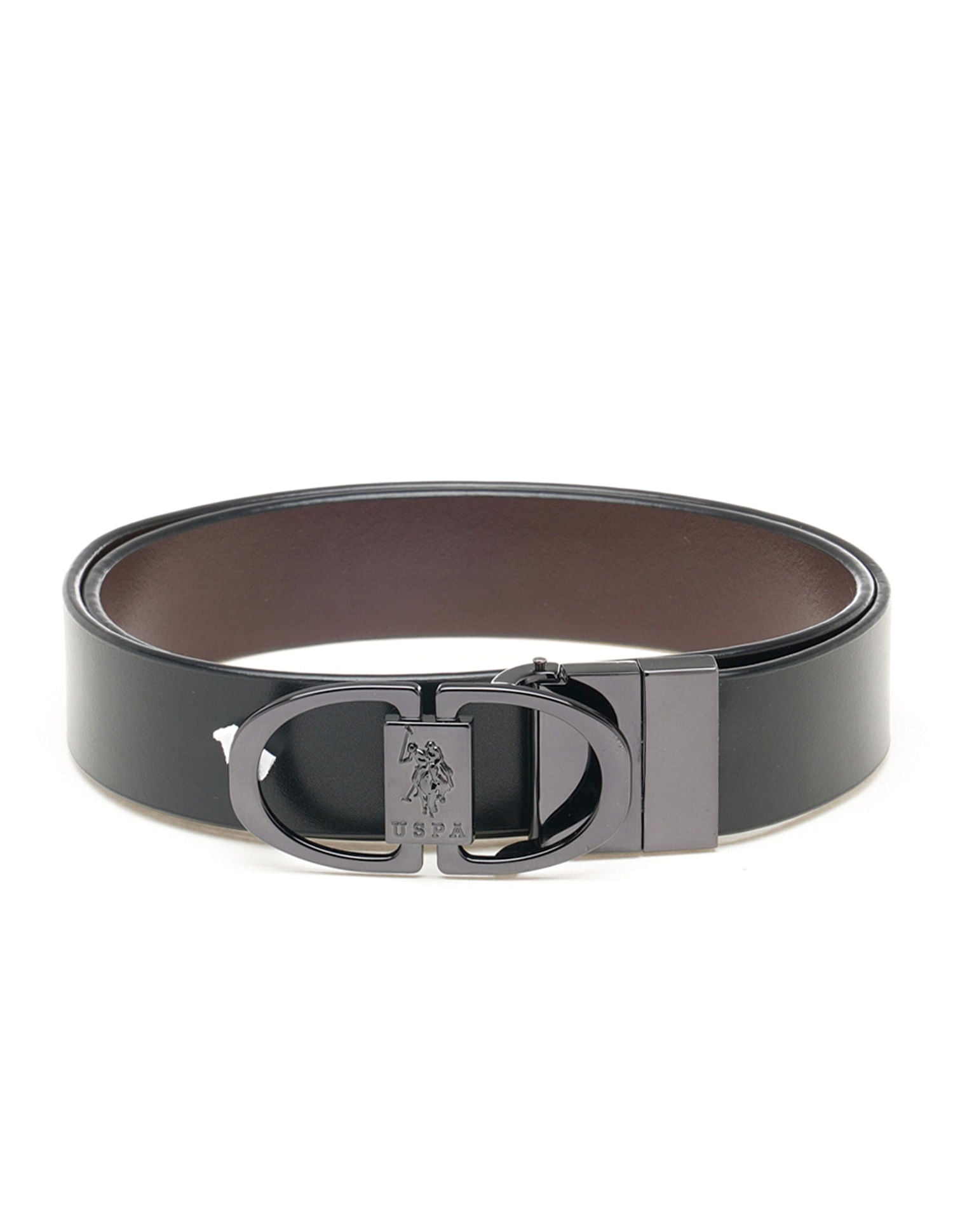 Men Leather Reversible Belt Black and Brown - U.S. POLO ASSN. | Large