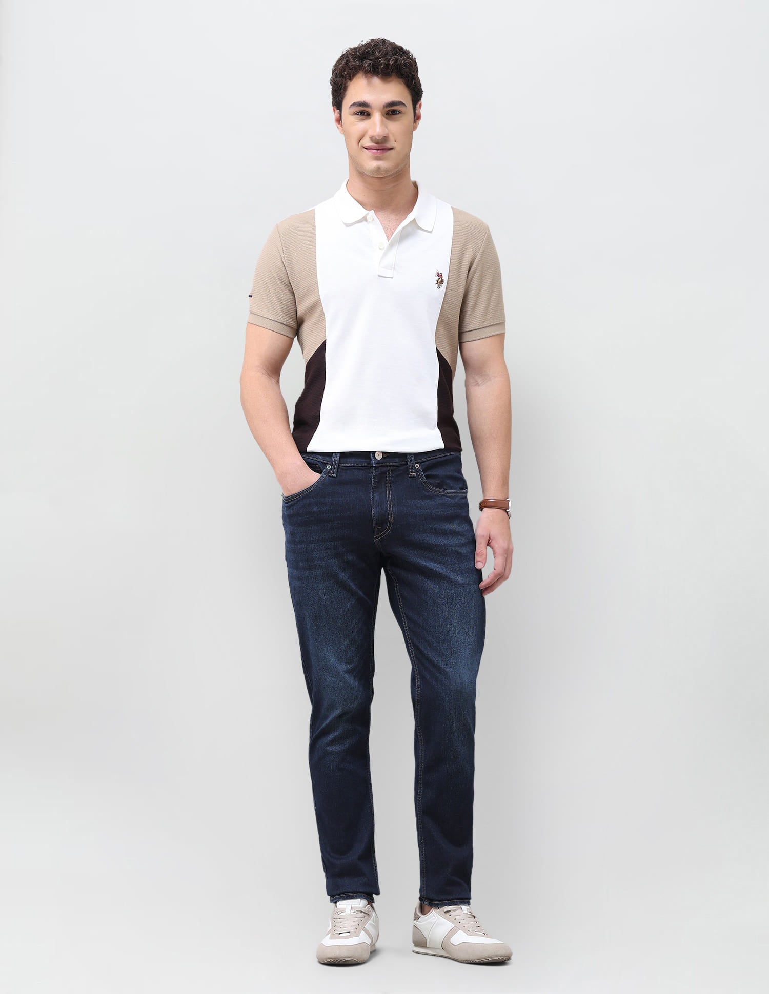 Solid Slim Tapered Fit Jeans Blue - U.S. Polo Assn. India | Large
